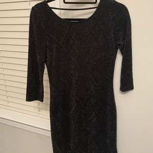 Black mini sparkle bodycon dress